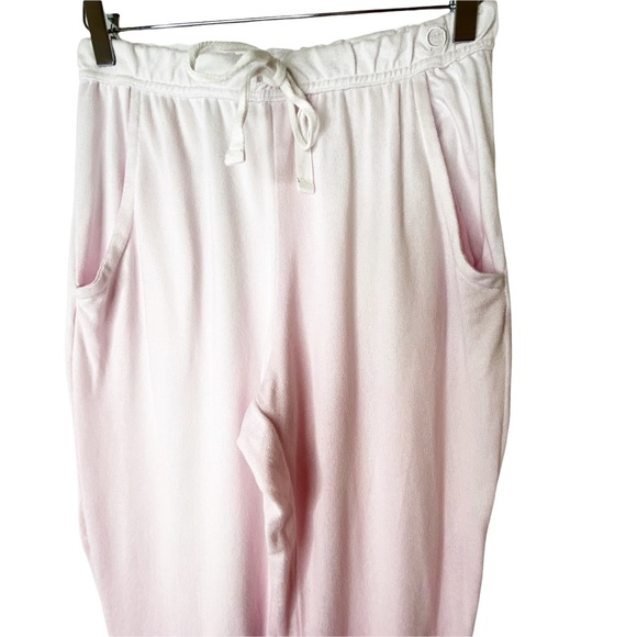 Born Pink White Dip-Dye Hacci Cozy Ombre Soft Lounge Jogger Pants Large - Picture 5 of 8